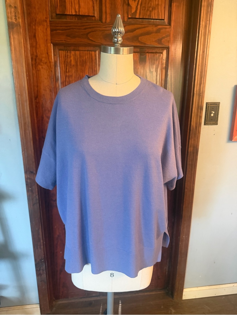 Splendid Lavender Relaxed Short Sleeve Knit Top